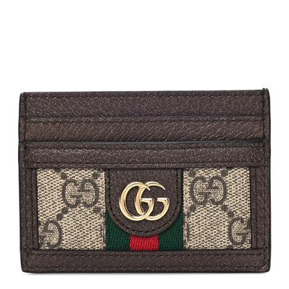 Gucci GG Supreme Monogram Ophidia Card Holder Brown 1 of 7