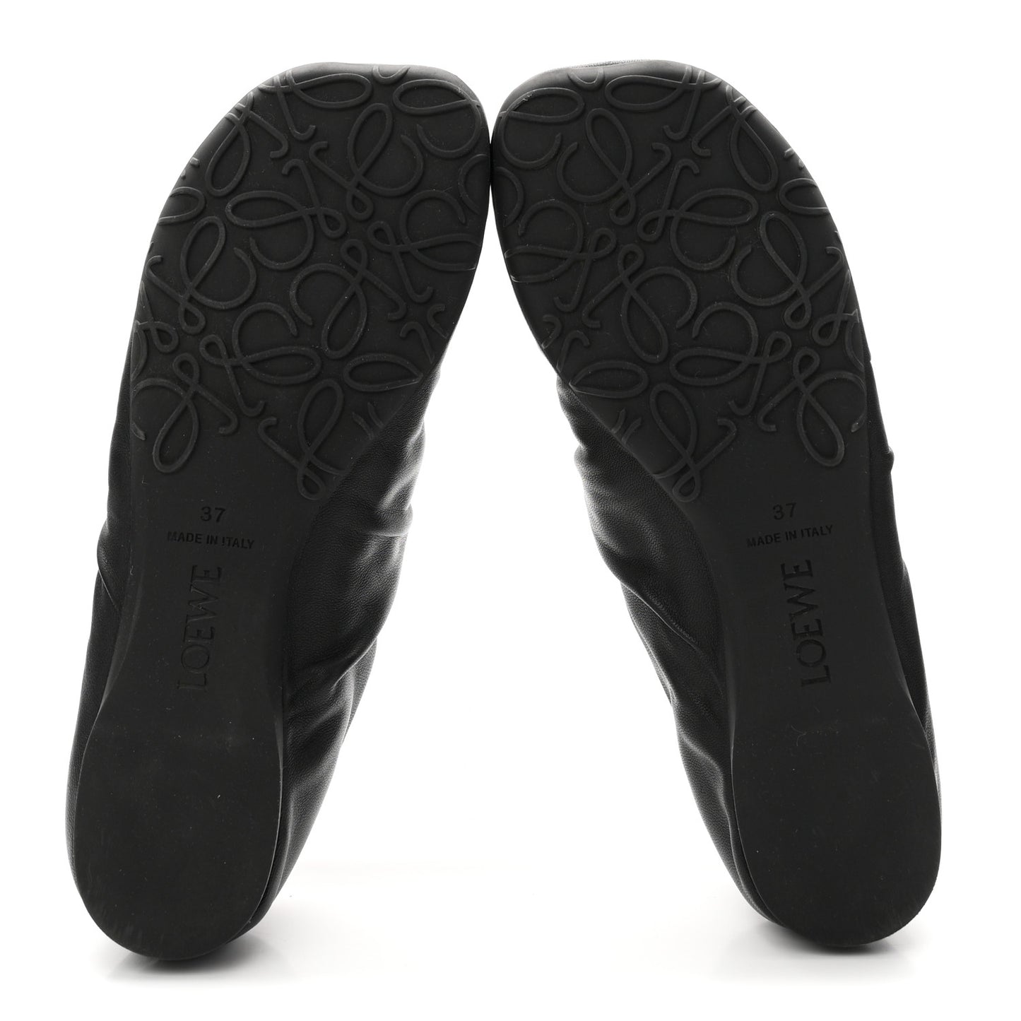 Lambskin Pebble Ballerina Flats 37 Black