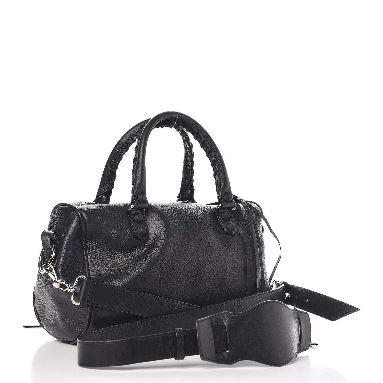 Balenciaga Matte Goatskin Rubber Covered Classic Hardware Mini Twiggy Black 3 of 9