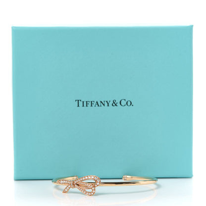 Tiffany 18K Rose Gold Diamond Bow Cuff Bracelet 5 of 5