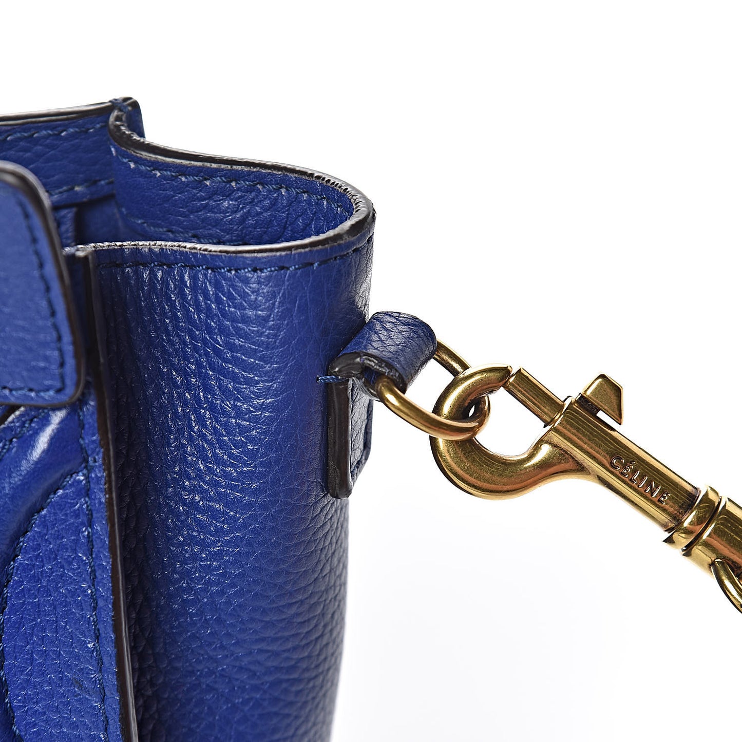 Drummed Calfskin Nano Luggage Indigo