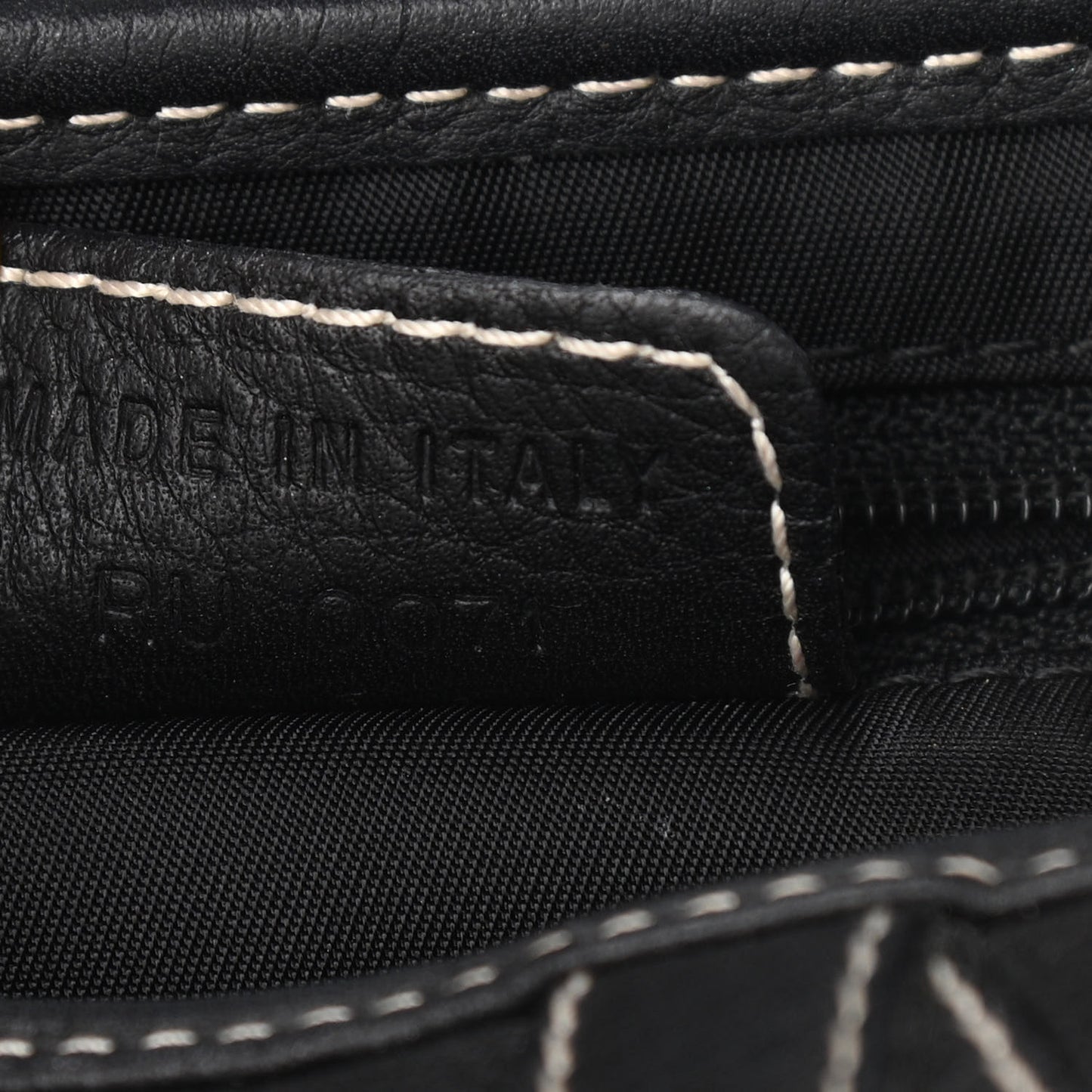 Grained Calfskin Saddle Bag Black