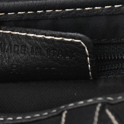 Christian Dior Grained Calfskin Saddle Bag Black 7 of 10