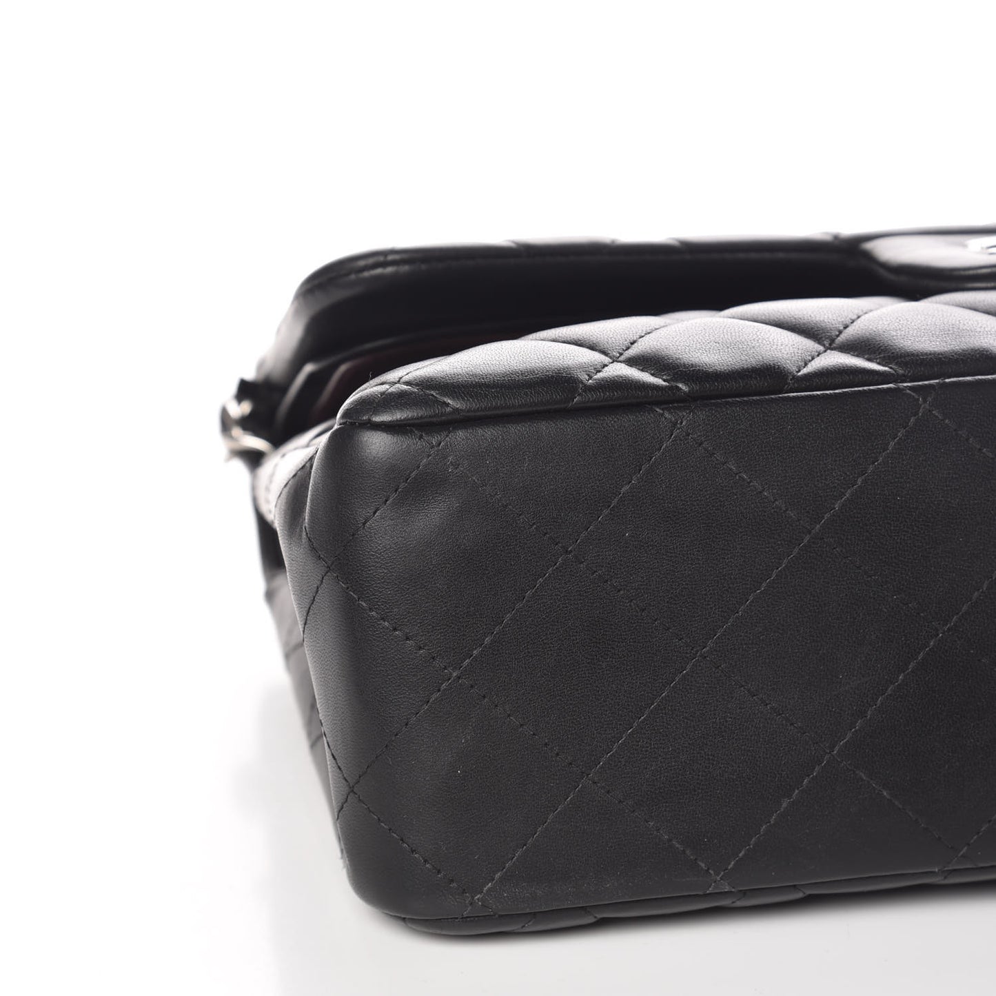 Lambskin Quilted Jumbo Double Flap Black