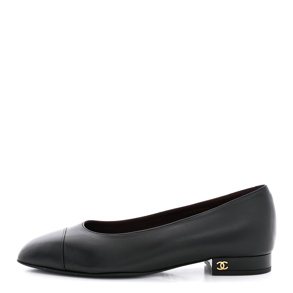 Chanel Lambskin Cap Toe CC Uniform Ballerina Flats 36.5 Black 1 of 11