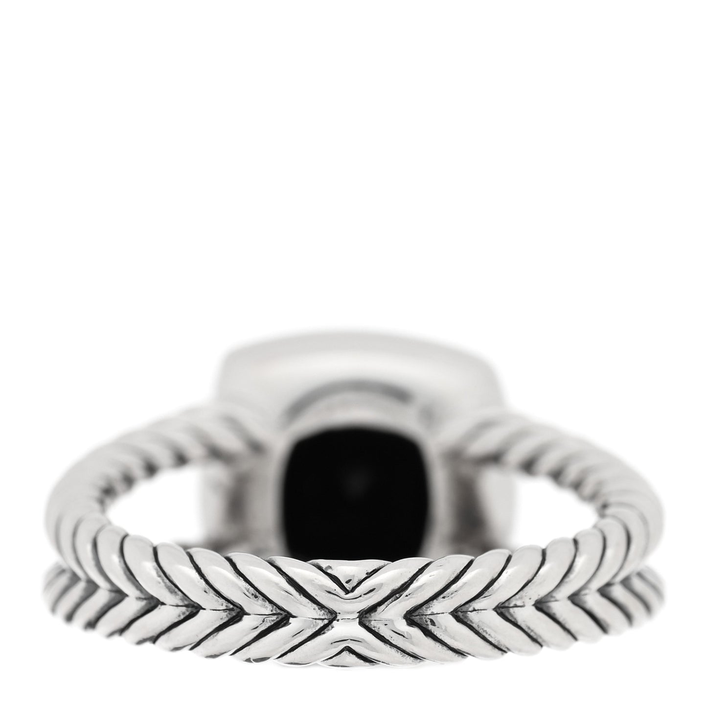 Sterling Silver Diamond Black Onyx 7mm Petite Albion Ring 54 7