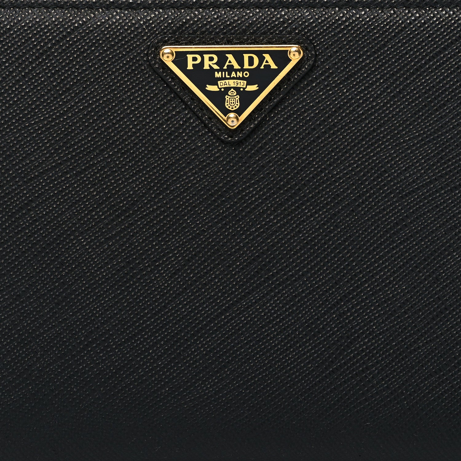 Prada Saffiano Triangle Zip Around Wallet Black 7 of 8