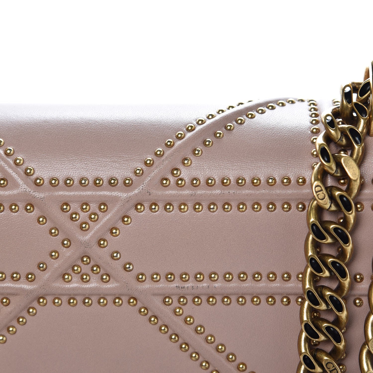 Christian Dior Lambskin Studded Small Diorama Flap Bag Nude 8 of 10