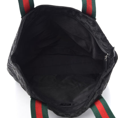 Gucci Nylon Monogram Large Web Handle Vertical Tote Black 5 of 8