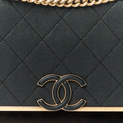Chanel Caviar Suede Stitched Lady Coco Flap Black 8 of 10