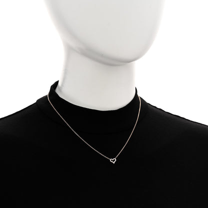 Tiffany 18K Rose Gold Diamond Extra Mini Heart Pendant Necklace 2 of 6
