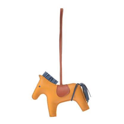 Hermes Milo Lambskin Grigri Rodeo Horse Bag Charm MM Jaune D'Or Bleu Agate Cornaline 1 of 3