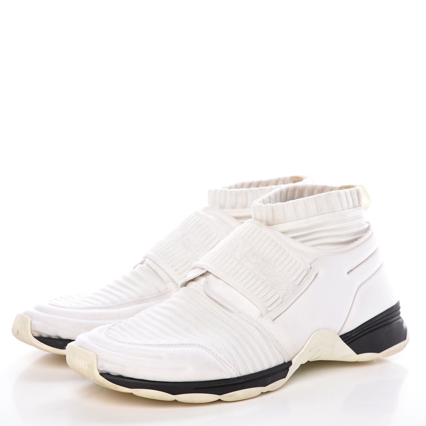 Stretch Fabric CC Sneakers 38 White