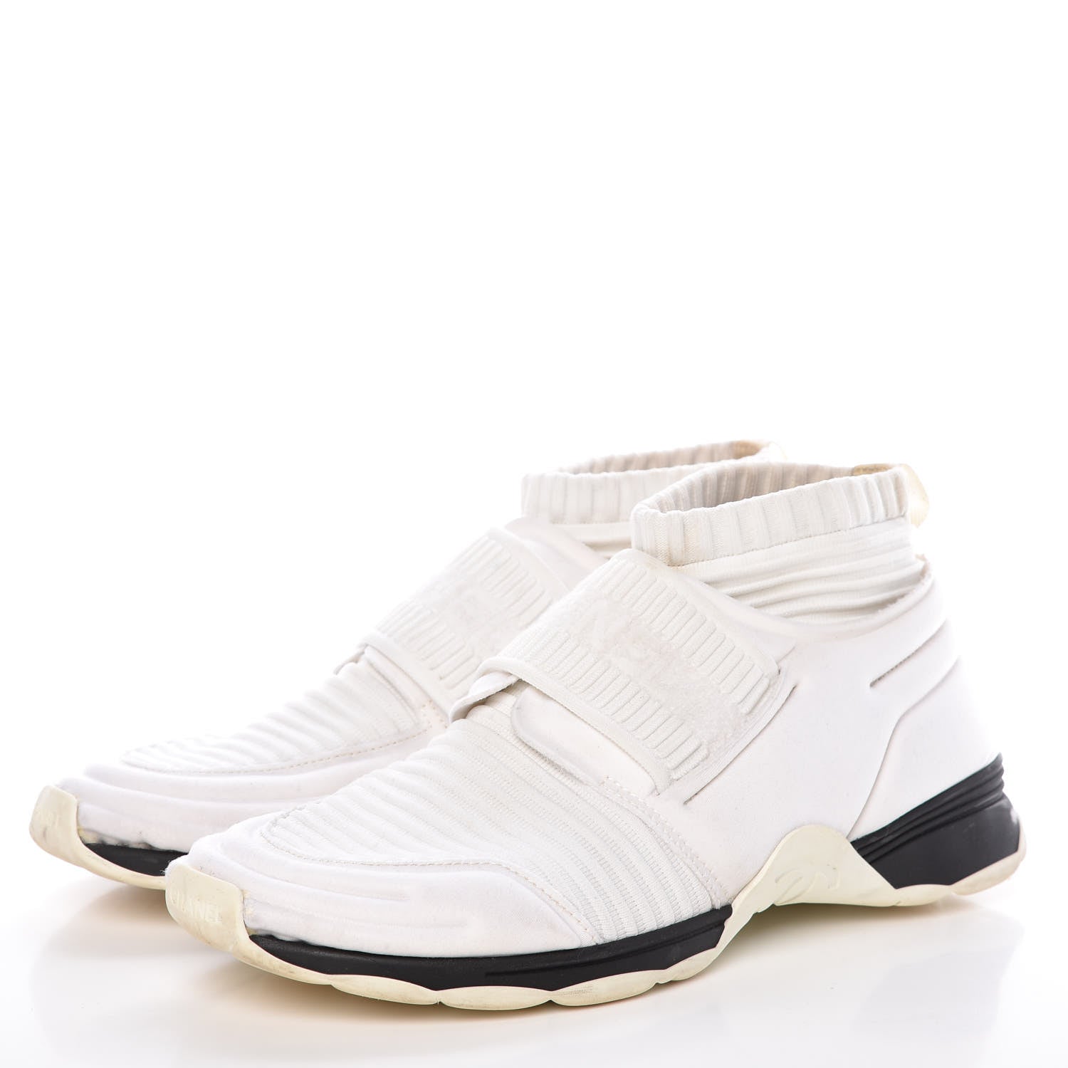 Chanel Stretch Fabric CC Sneakers 38 White 3 of 18