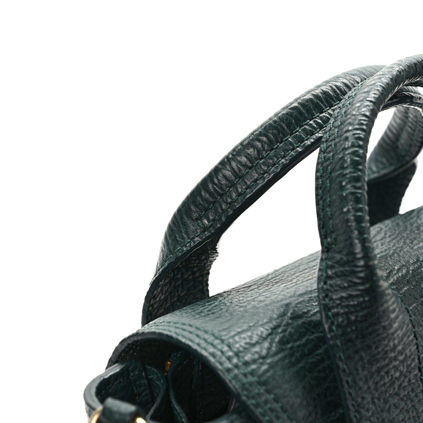 Textured Calfskin Mini Pashli Satchel Military Green