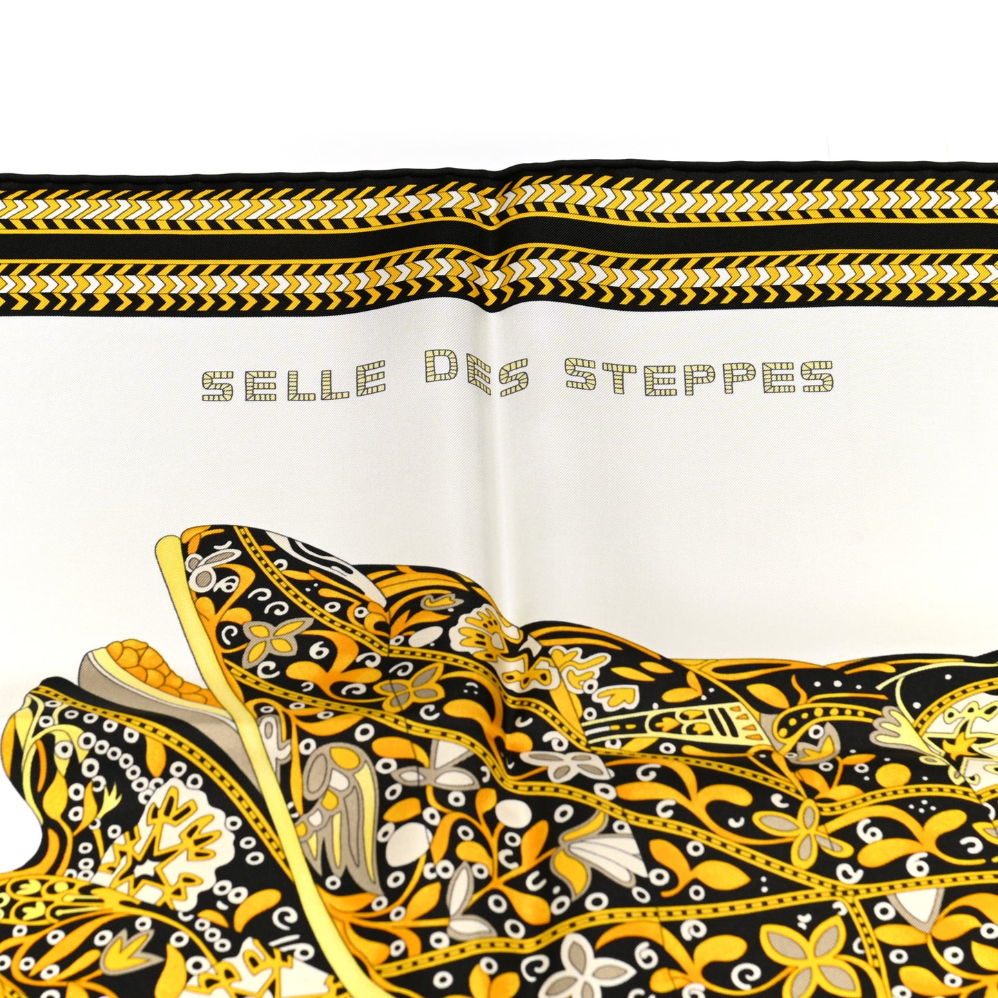 Silk Selle Des Steppes Scarf 90 White Or Black