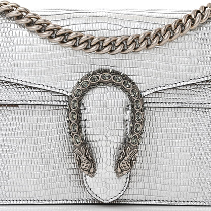 Gucci Lizard Crystal Small Dionysus Shoulder Bag Silver 8 of 12