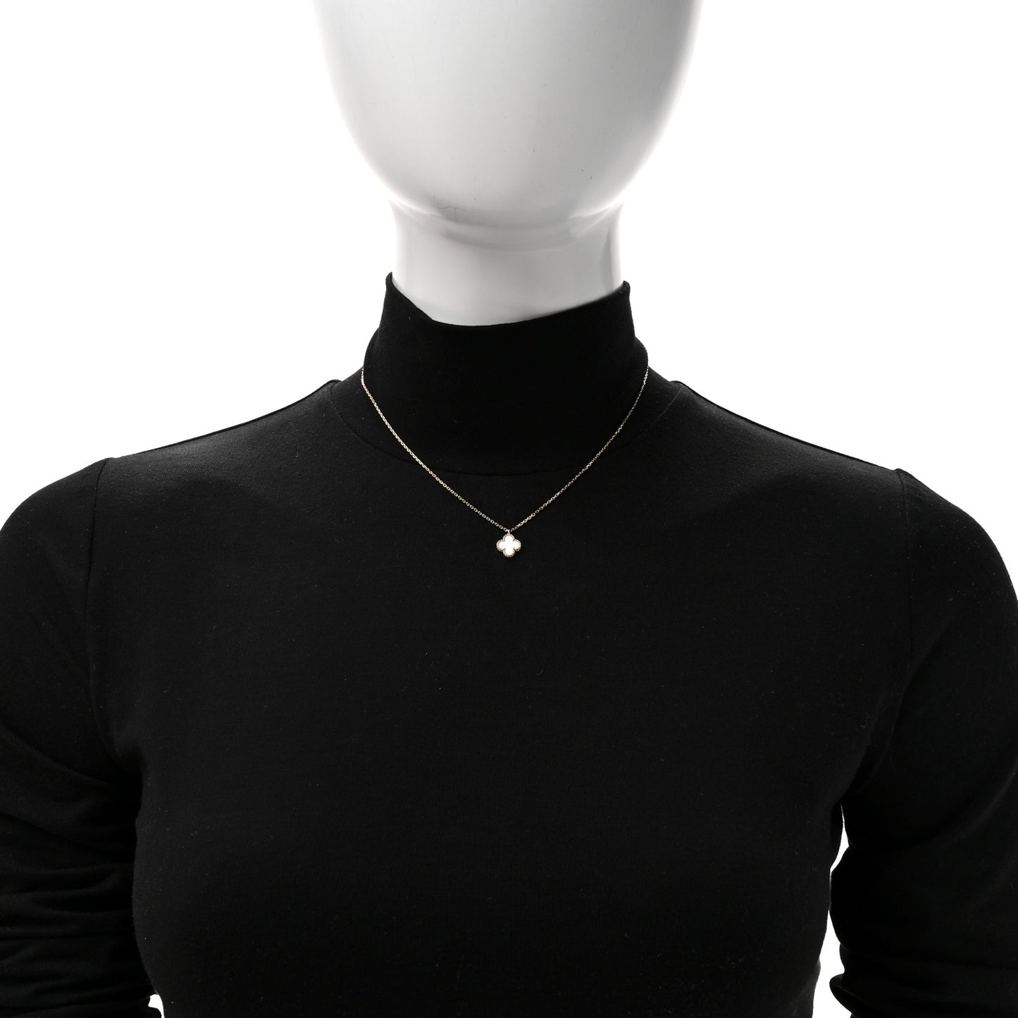18K Yellow Gold Mother of Pearl Sweet Alhambra Pendant Necklace