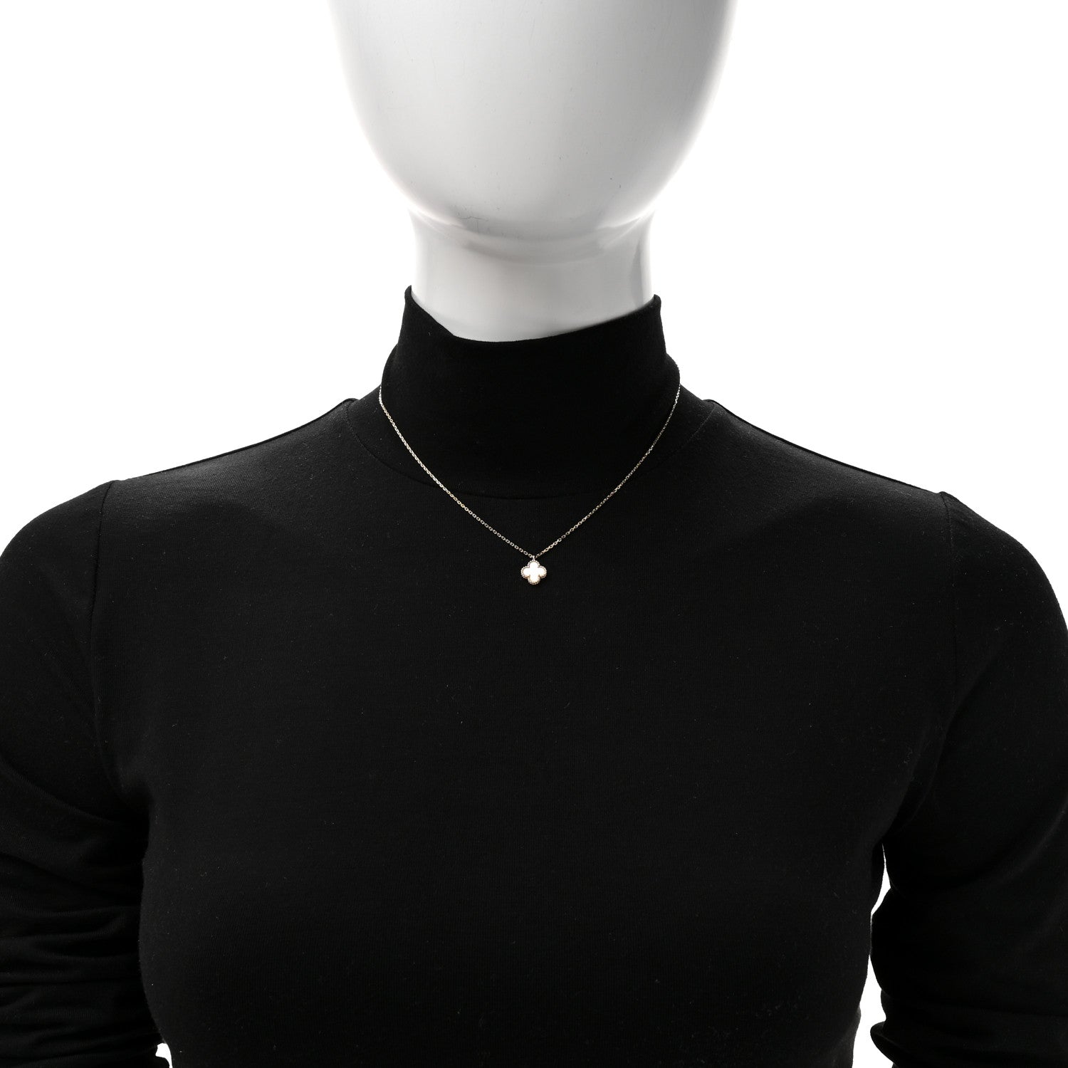 Van Cleef & Arpels 18K Yellow Gold Mother of Pearl Sweet Alhambra Pendant Necklace 2 of 6