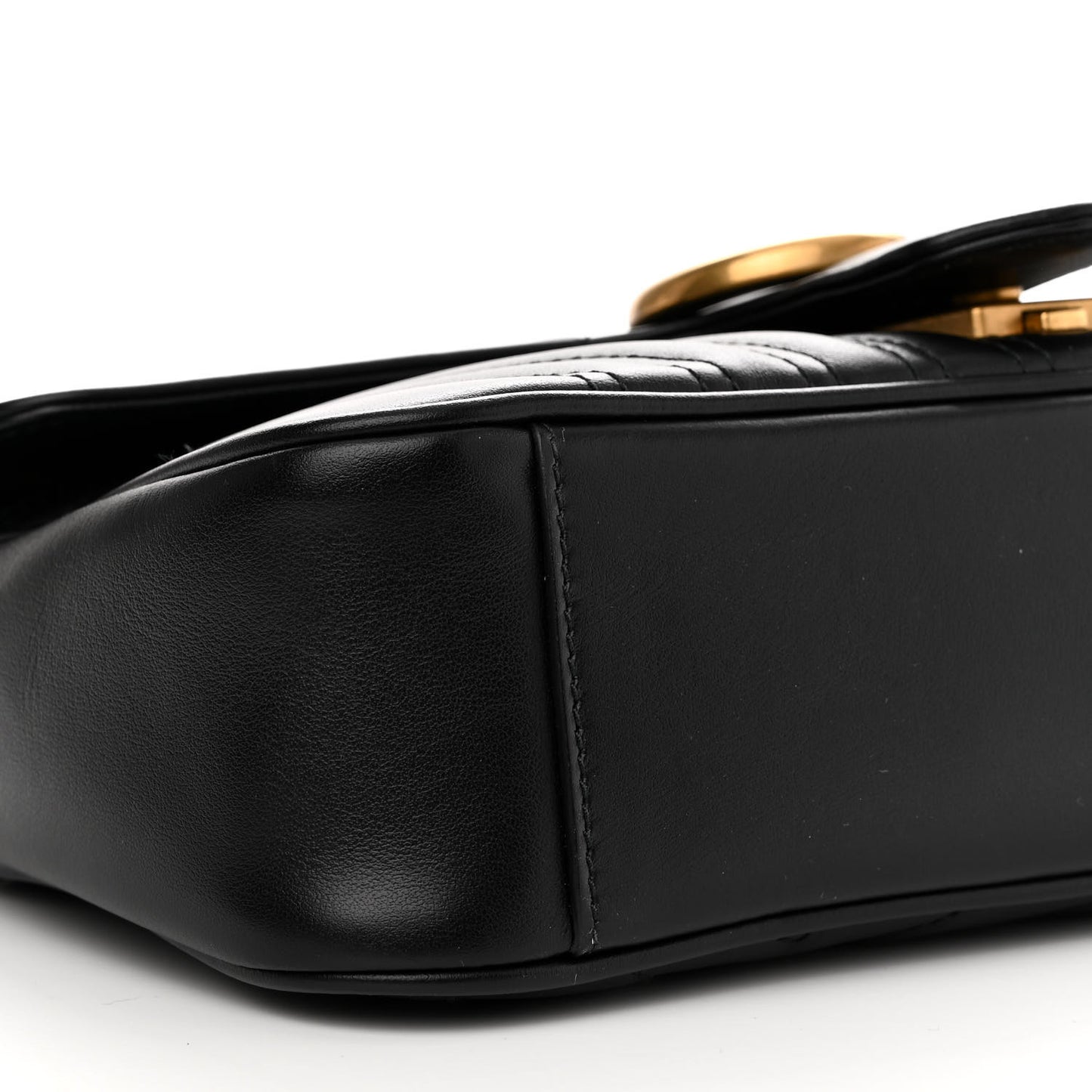 Calfskin Matelasse Small GG Marmont Shoulder Bag Black