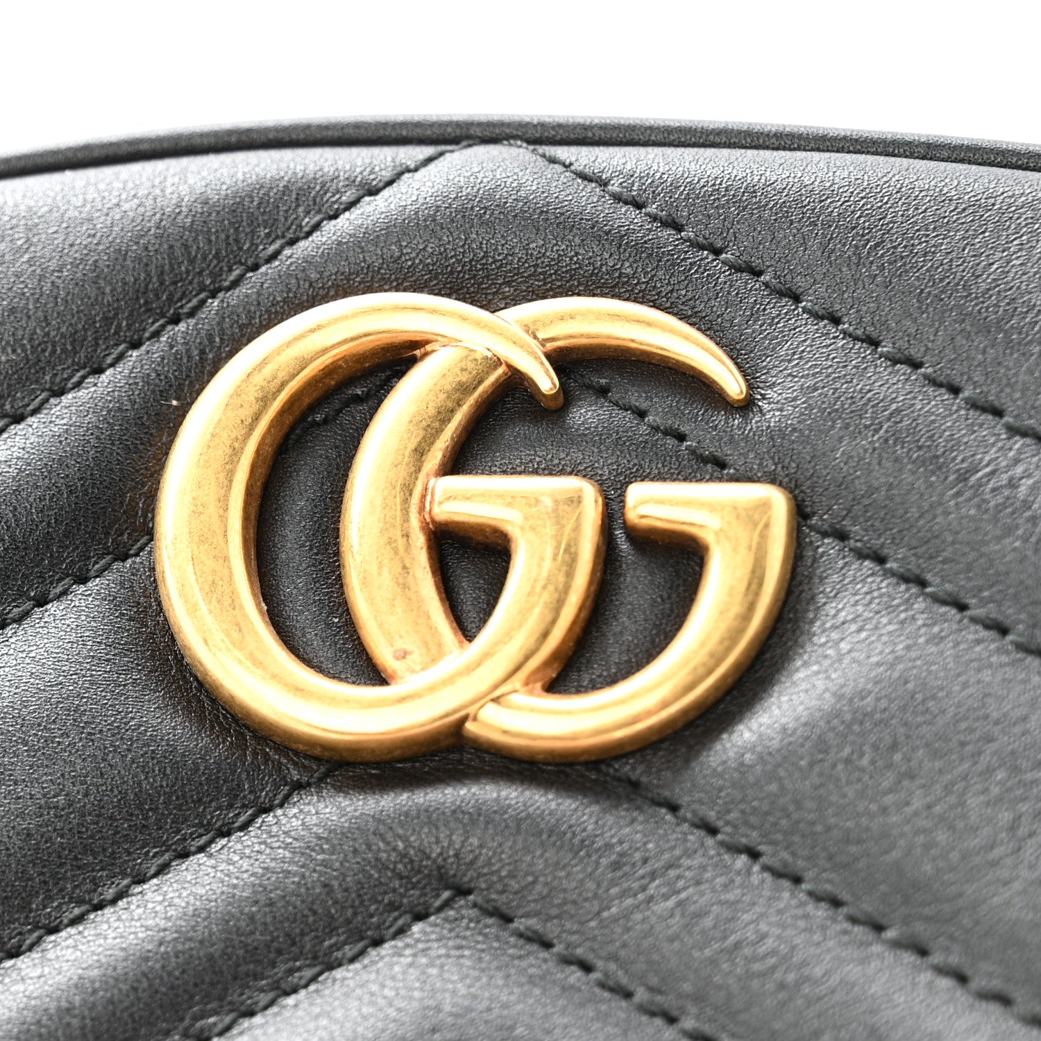 Gucci Calfskin Matelasse GG Marmont Belt Bag 85 34 Black 11 of 13