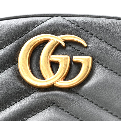 Gucci Calfskin Matelasse GG Marmont Belt Bag 85 34 Black 11 of 13