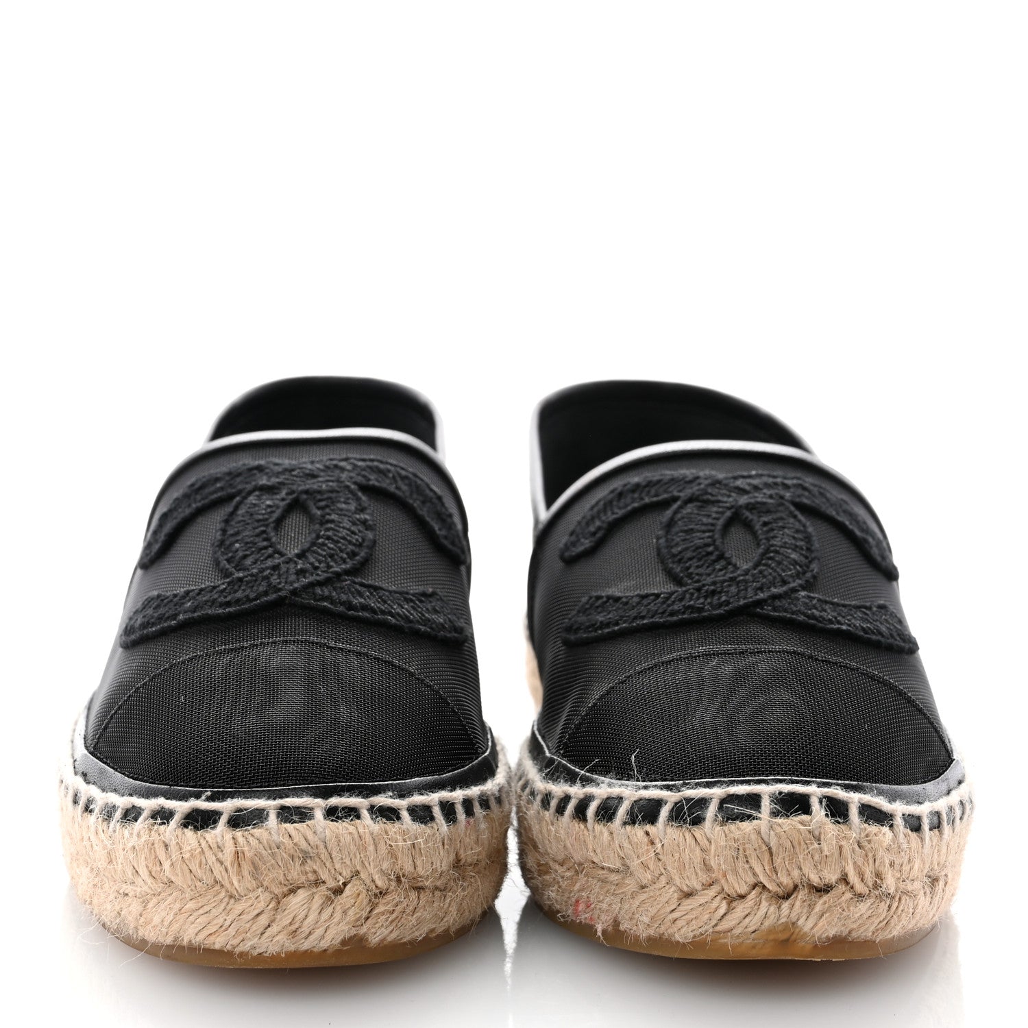 Chanel Mesh Grosgrain CC Espadrilles 38 Black 2 of 11