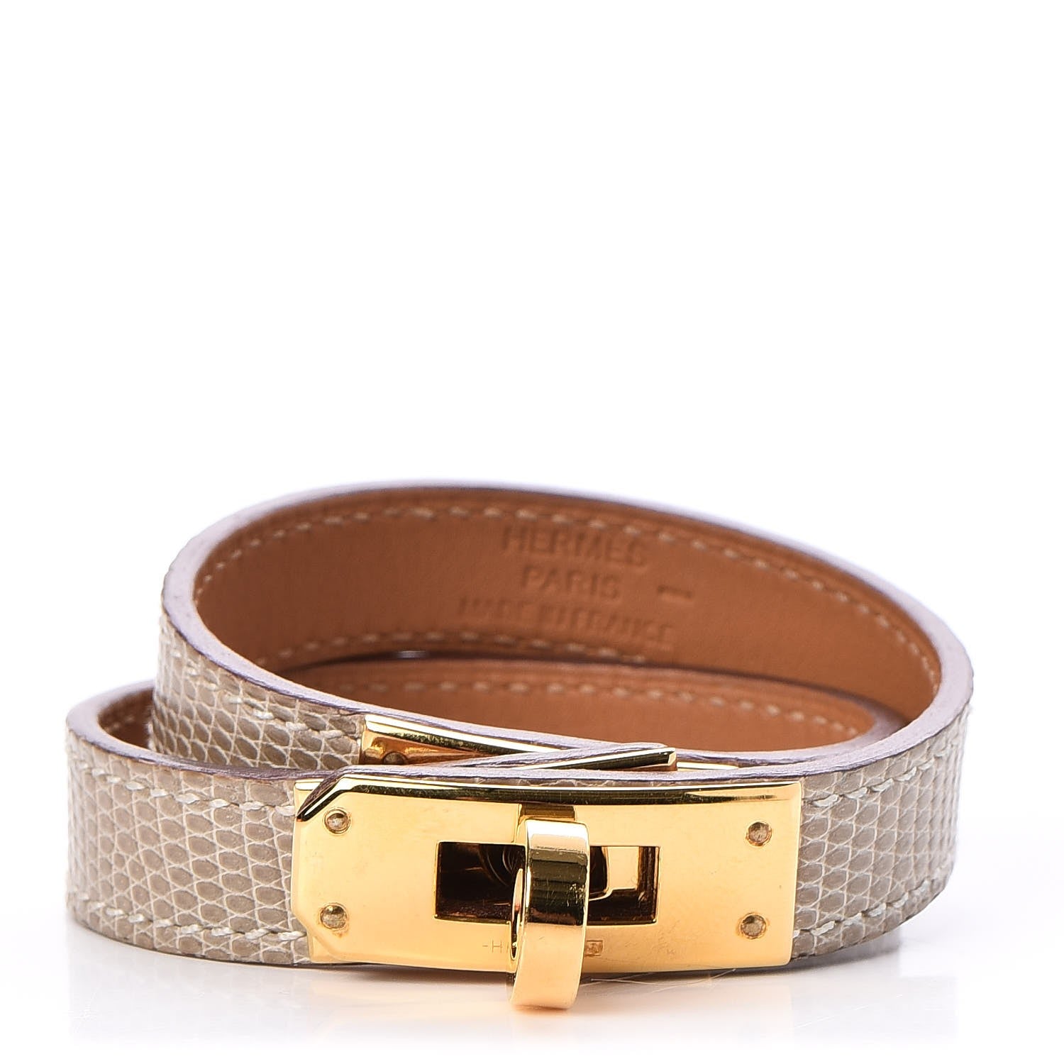 Hermes Niloticus Lizard Kelly Double Tour Bracelet XS Ombre 1 of 7