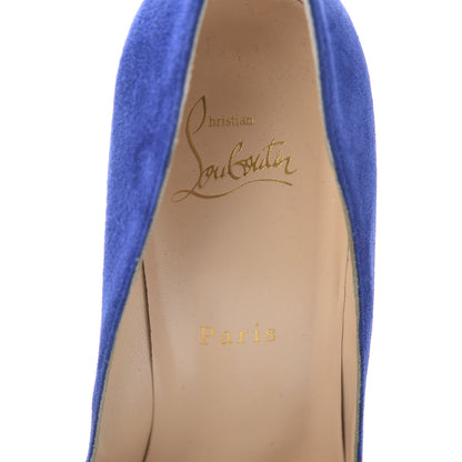 Christian Louboutin Veau Velours Pigalle Follies 100 Pumps 39 Metal Blue 6 of 10