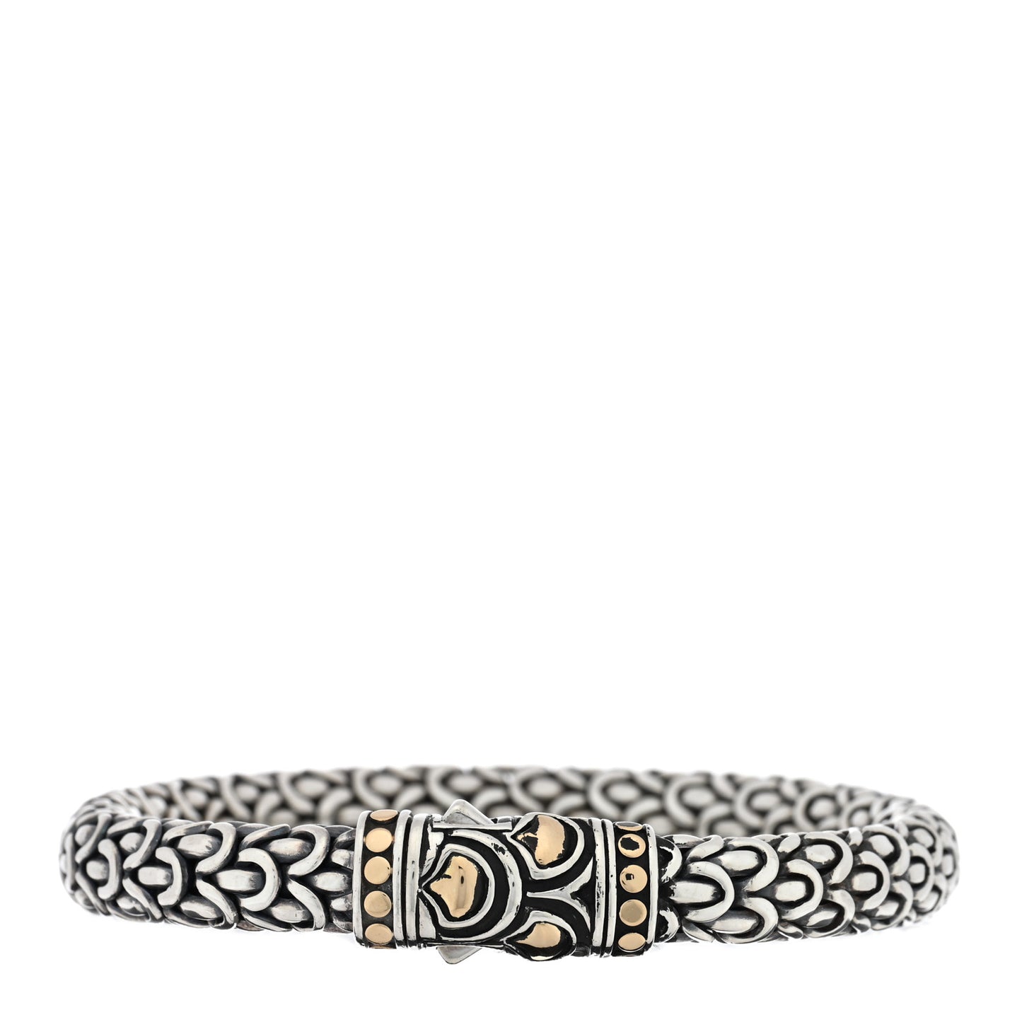 Sterling Silver 18K Yellow Gold 8mm Naga Station Bracelet