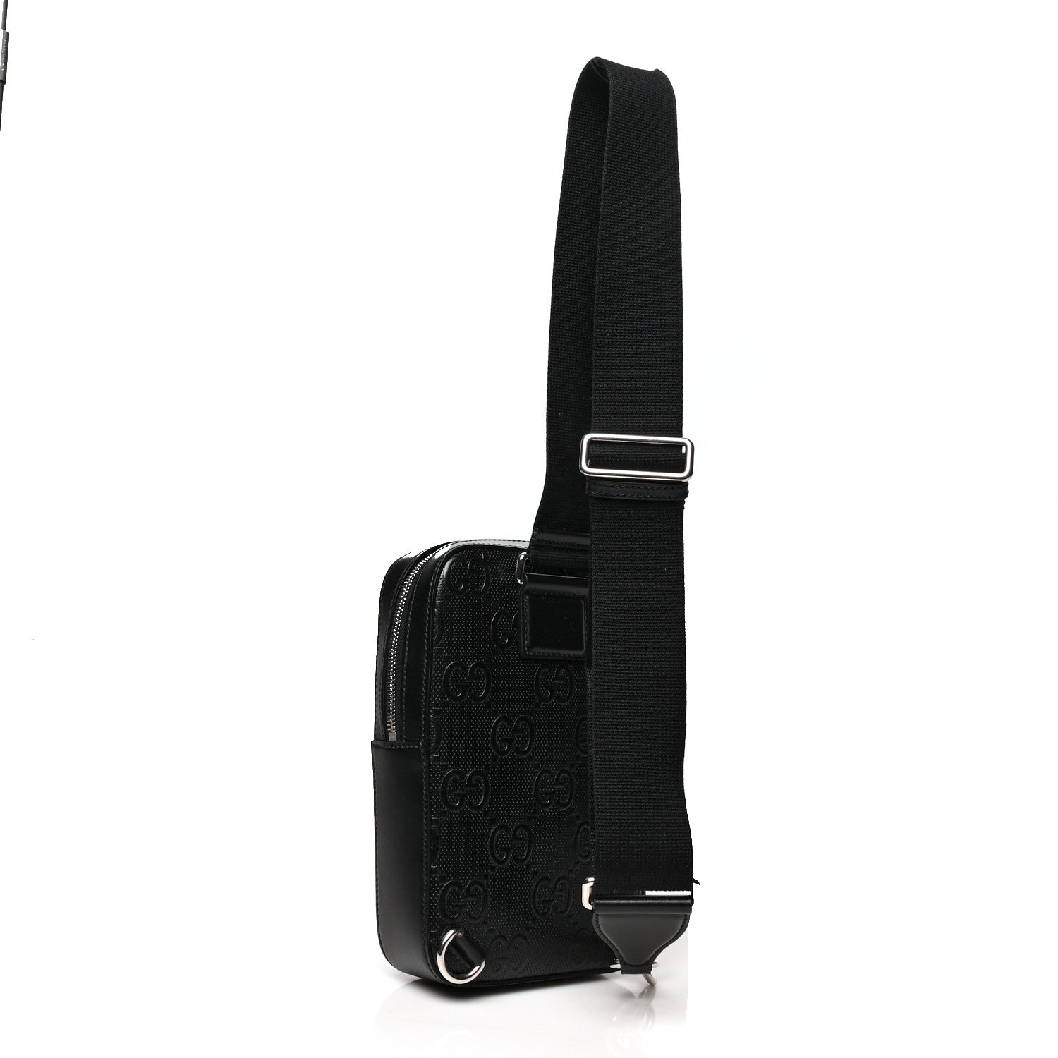 Gucci Calfskin GG Tennis Embossed Sling Backpack Black 2 of 8