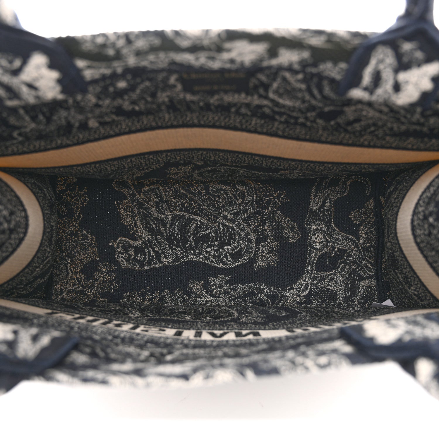 Christian Dior Canvas Embroidered Medium Toile De Jouy Reverse Book Tote Blue 5 of 10