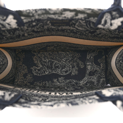 Christian Dior Canvas Embroidered Medium Toile De Jouy Reverse Book Tote Blue 5 of 10