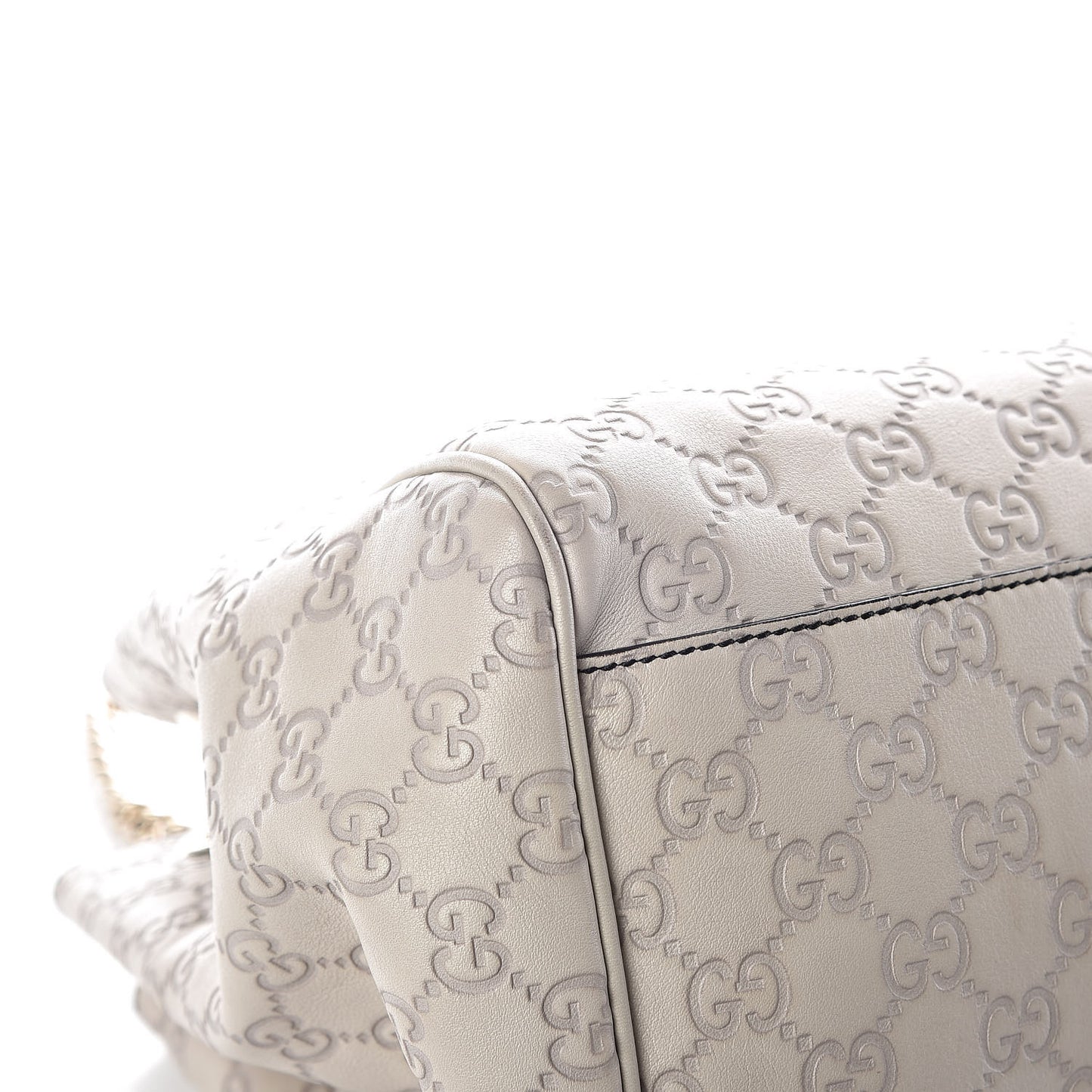 Guccissima Signature Medium Emily Shoulder Bag Mystic White