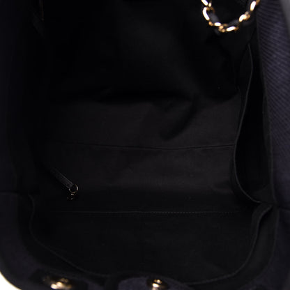 Chanel Mixed Fibers Calfskin Medium Deauville Tote Blue 5 of 11