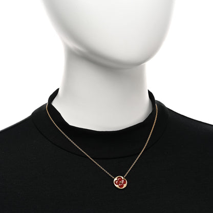 Louis Vuitton 18K Yellow Gold Carnelian Blossom Sun Pendant Necklace 2 of 5