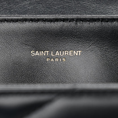 Saint Laurent Calfskin Y Quilted Monogram Small Loulou Chain Satchel Black 6 of 12