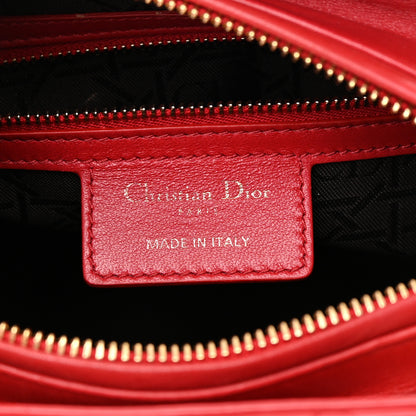 Christian Dior Lambskin Cannage Medium Lady Dior Red 6 of 14