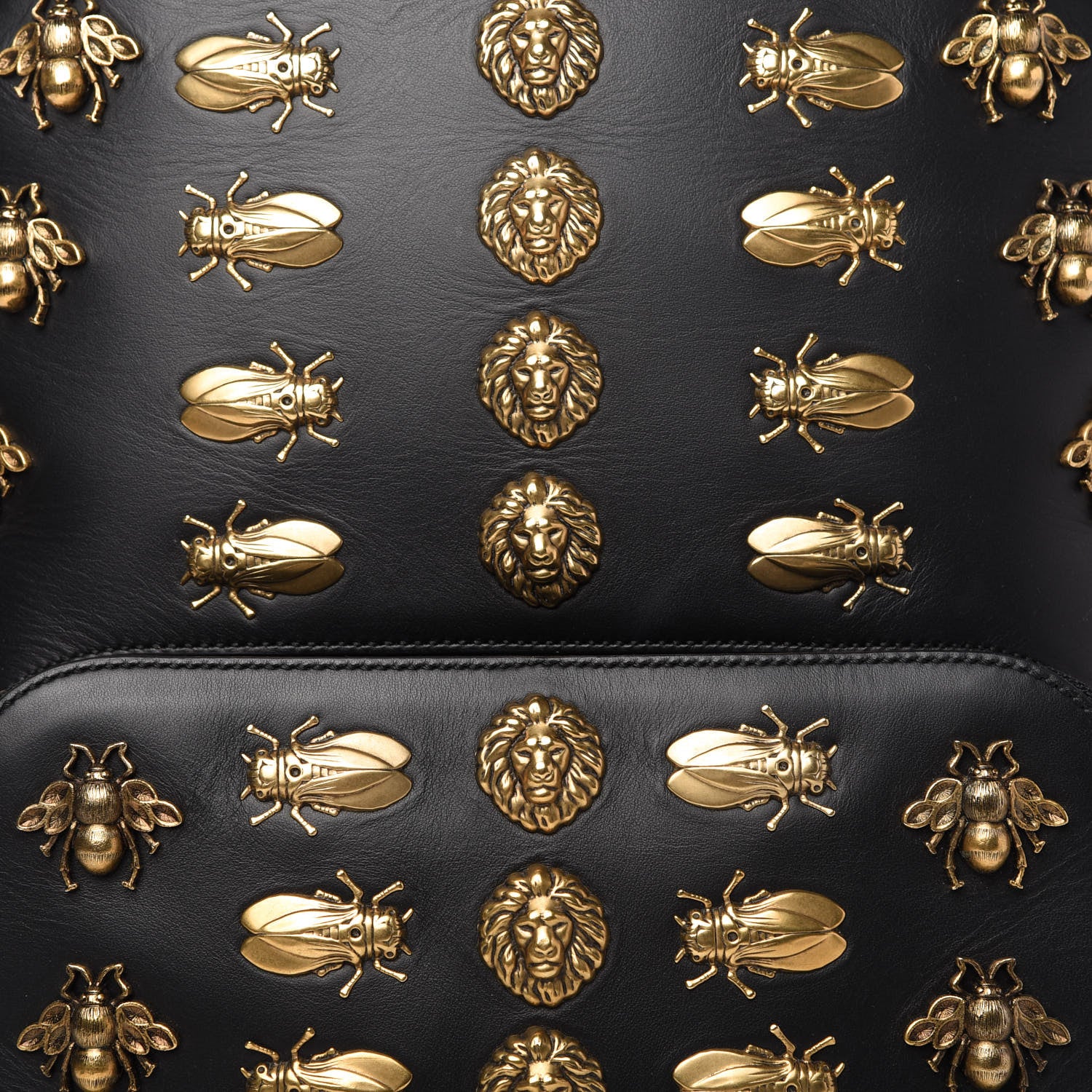 Gucci Calfskin Animal Studs Medium Day Backpack Black 10 of 10