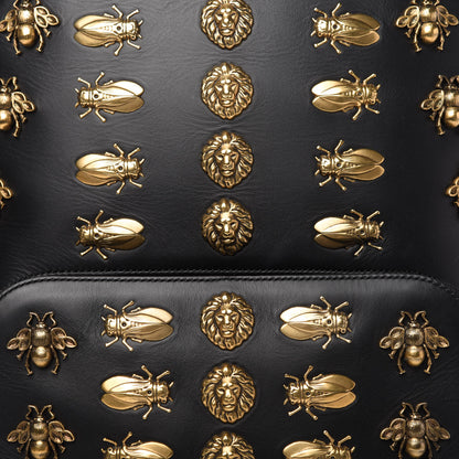 Gucci Calfskin Animal Studs Medium Day Backpack Black 10 of 10