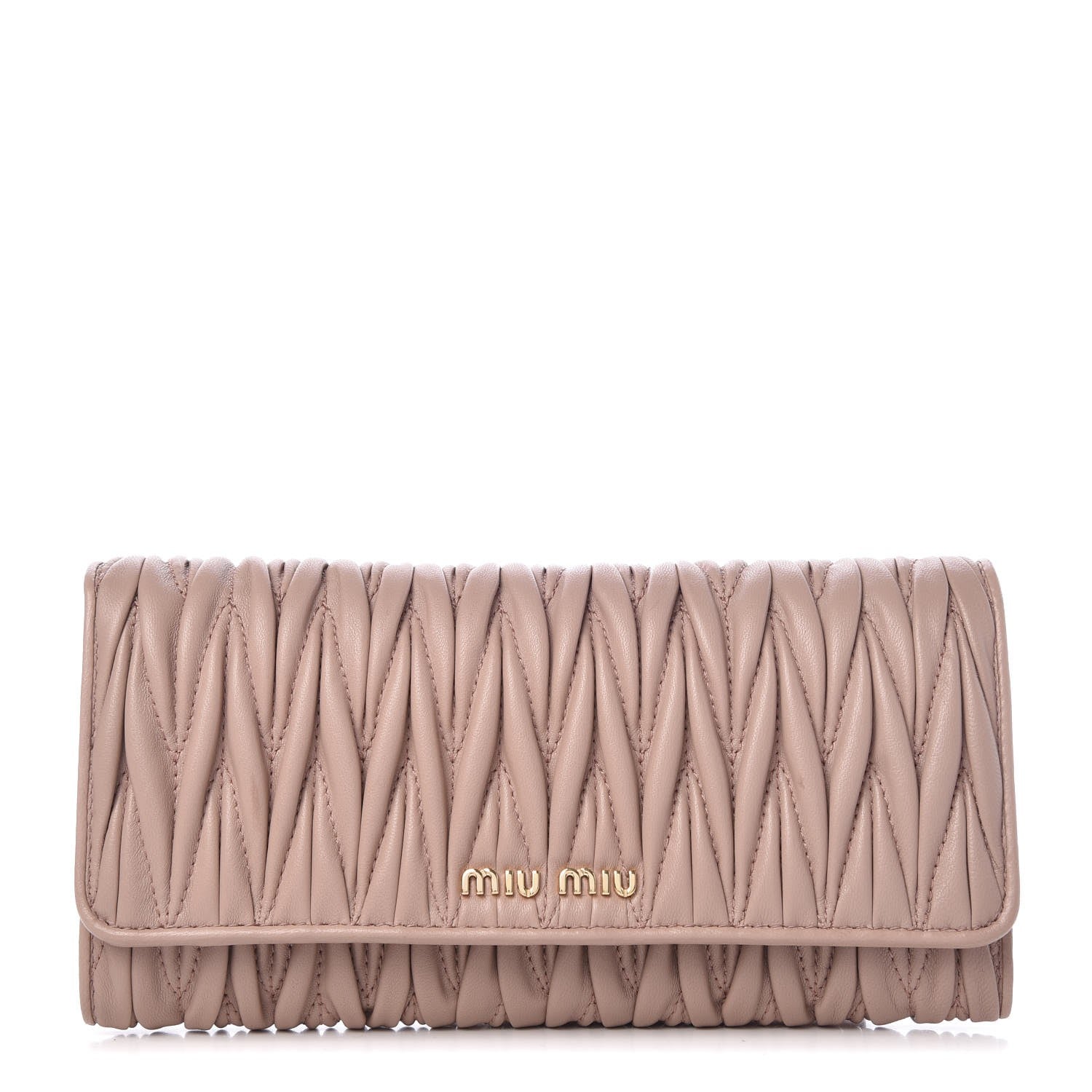 Miu Miu Nappa Matelasse Flap Wallet Cammeo 1 of 10