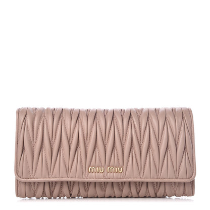 Miu Miu Nappa Matelasse Flap Wallet Cammeo 1 of 10
