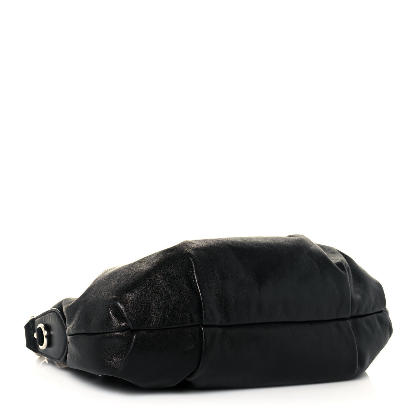 Soft Calfskin Pleated Hobo Black