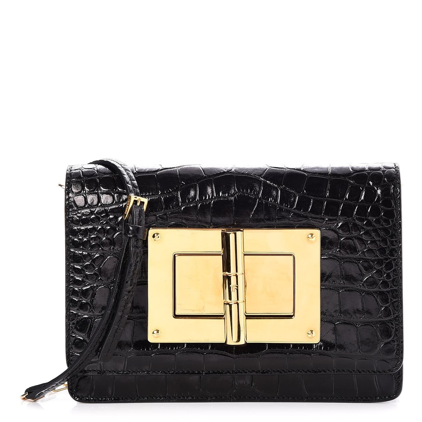 Alligator Natalia Chain Bag Black