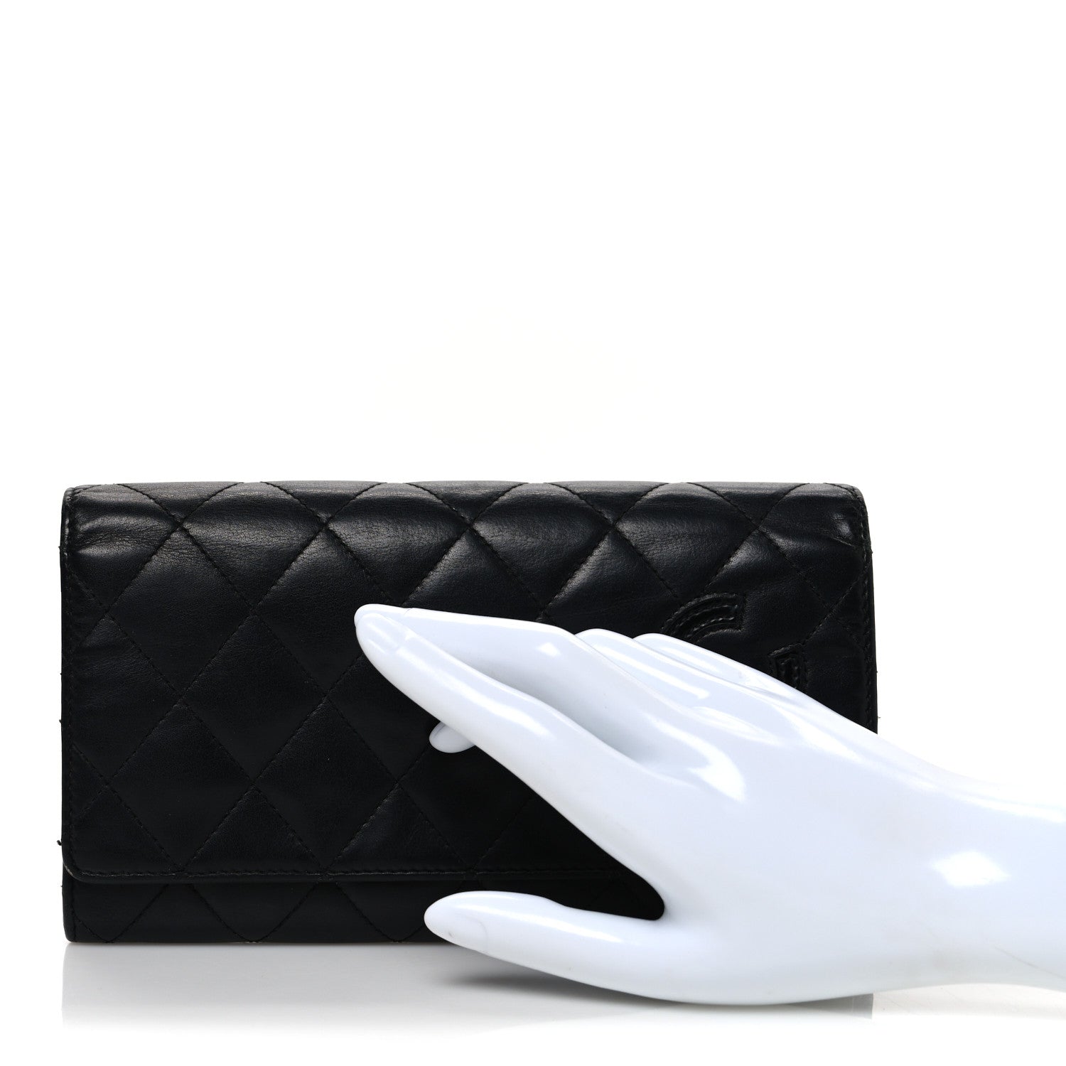 Chanel Calfskin Quilted Cambon Gusset Flap Wallet Black 2 of 9