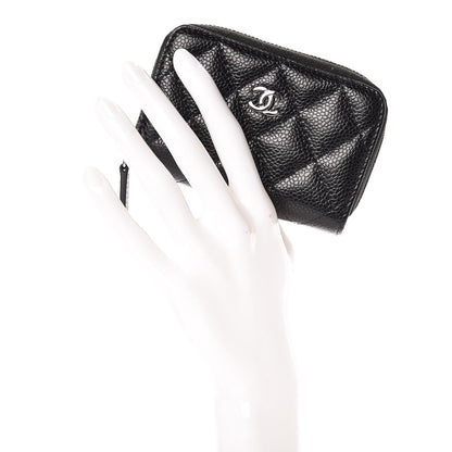 Chanel Caviar Quilted Zip Coin Purse Black 2 of 8