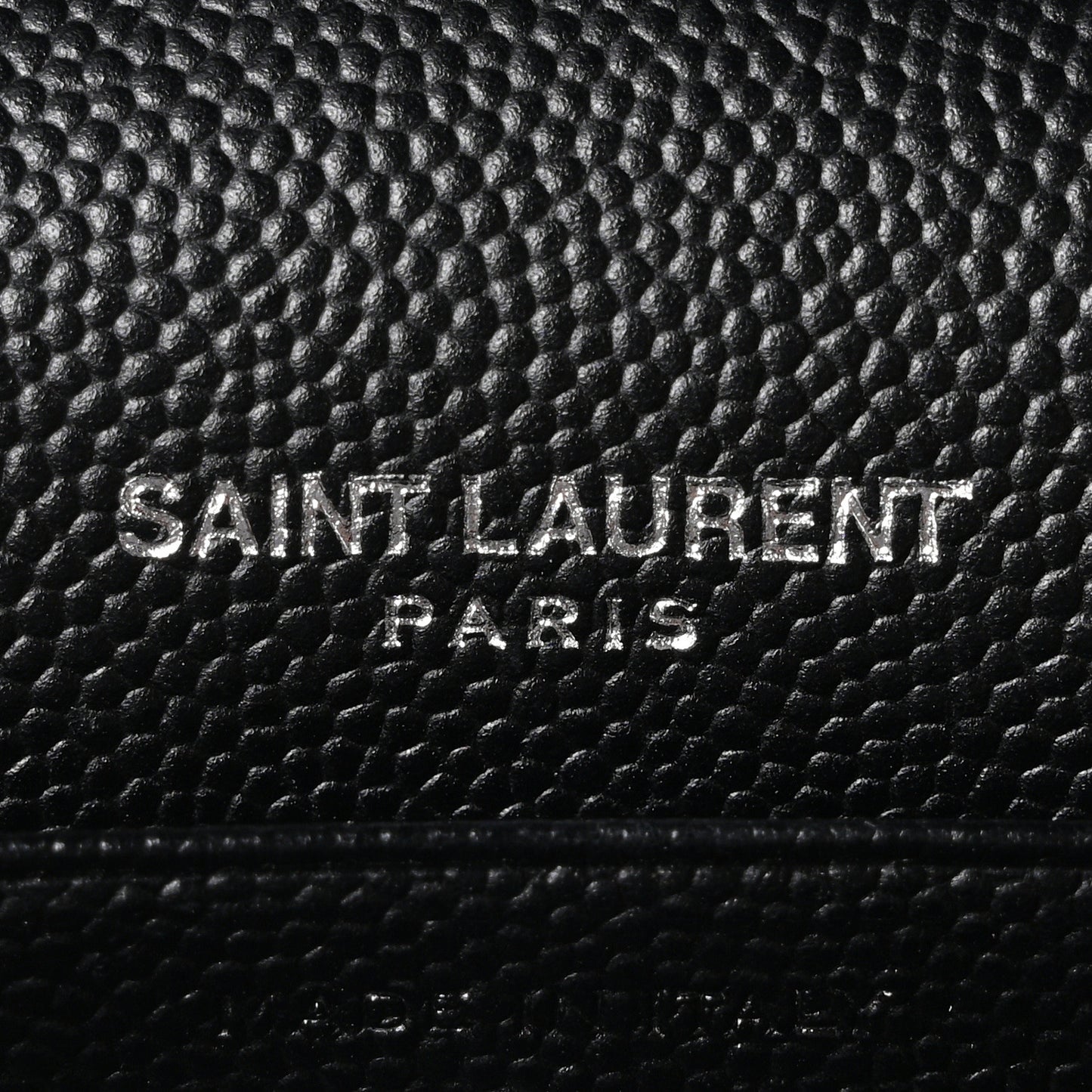 Grain De Poudre Matelasse Chevron Monogram Monochrome Chain Wallet Black