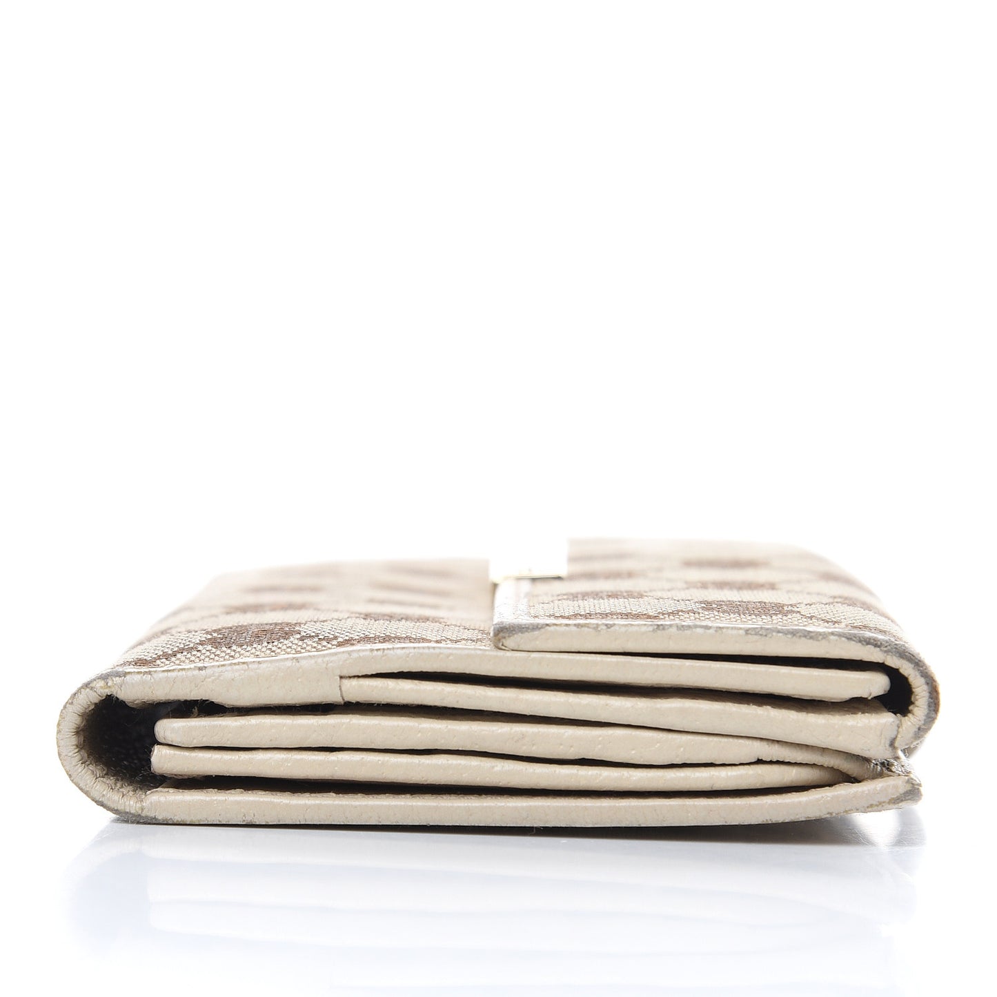 Monogram Metal Bar Continental Flap Wallet Off White