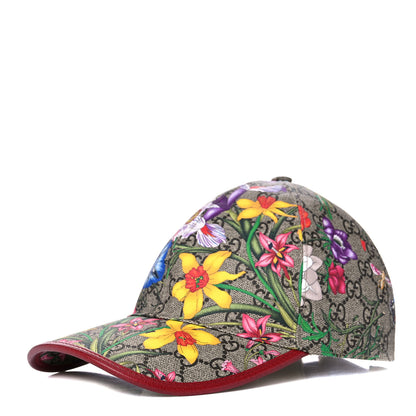 Gucci GG Supreme Flora Claudia Baseball Hat 55 XS Red 1 of 9