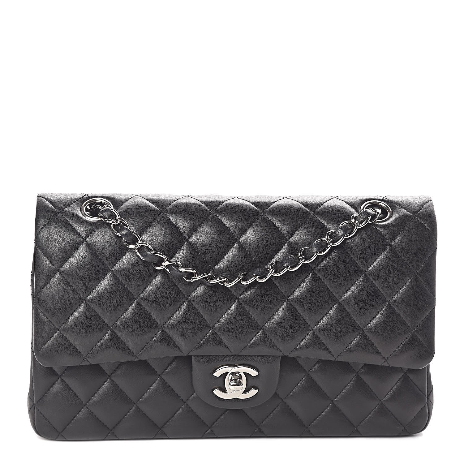 Chanel Lambskin Quilted Medium Double Flap Black 1 of 18